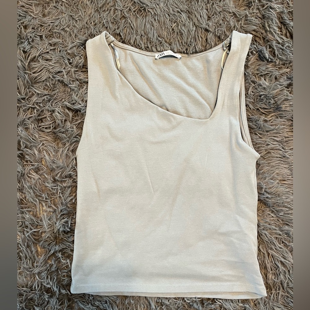 Zara Asymmetrical Top - Light Blue